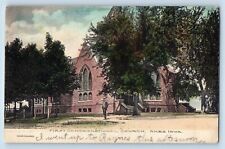 Ames Iowa IA Postcard First Congregational Church Tree Lined View 1908 Antique picture