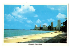 Postcard Skyline View of Chicago's Lake Shore Chrome Unposted picture