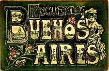 Large Letter Greetings Recuerdos From Buenos Aires Argentina UDB Postcard Micah picture