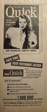 Vintage Print Ad 1951 Quick Weekly News Magazine Rita Hayworth Washington Lobby picture