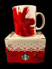 Starbucks Coffee Holiday 2014 White Red StarBurst Brush Stroke Gold Pattern NIB picture