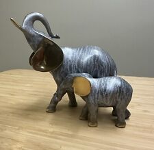 SPI Brass Elephant Mama and Baby Statue picture