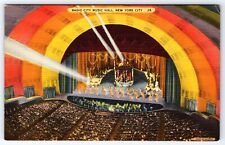 Radio City Music Hall New York City New York Linen Postcard picture