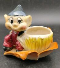 Rare Vintage Porcelain Pixie Elf Gnome Paper Clip Cup, Japan - 1940's picture