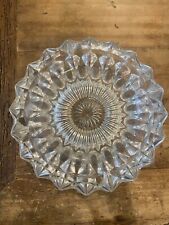Vintage- Cut Glass Ashtray Crystal Heavy Cigar Cigarette Round Starburst 7 Inch picture