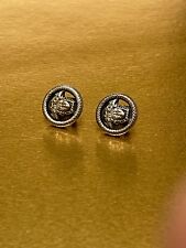 VERSACE Medusa Head 13mm Metal Buttons (2) Authentic Gianni Versace Vintage picture