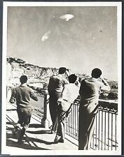 Four Men Gaze At UFOs In The Sky 1954 Sicily Famous Type 3 Original Photo picture
