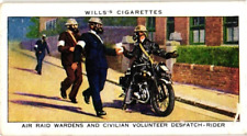 Wills Cigarettes 1938 Tobacco Card Air Raid Precautions no. 34 Air Raid Wardens picture