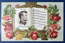 Nice Lincoln Patriotic Antique Postcard. EMB Gold Trim. Unposted. PUBL: Anglo Am picture