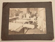 Antique 19th Century Cabinet Photo Women Workers In Textile/Fabric Store picture