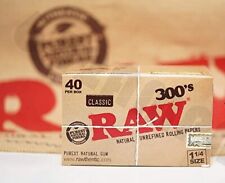 😎AUTHENTIC RAW CLASSIC ROLLING PAPER 1 1/4 SIZE✨40 Packs, 300 Leaves Per PACK✨ picture