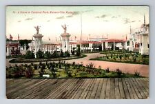 Kansas City KS-Kansas, In Carnival Park, Antique, Vintage Souvenir Postcard picture