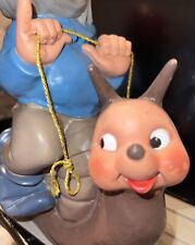Vintage Heissner West Germany Rubber Gnome🍄‍🟫🧑🏽‍🌾 Riding A Snail 🐌 picture