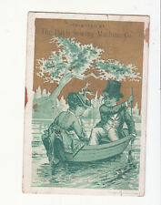 Davis Sewing Machine Co Couple Rowboat W W Wheeler Harlan Vict Card c1880s picture
