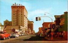 Tucson AZ Stone Avenue Traffic Light Heins Cafe 1950s Autos Bugsy postcard FP1 picture
