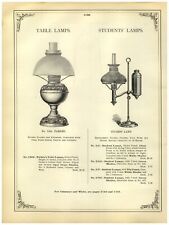 1902 PAPER AD Parker Oil Table Lamp Student Desk Lamp Parkers' Hanging Lamps picture
