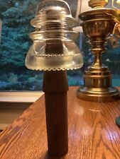 Reduced HEMMINGRAY GLASS INSULATOR #42 WITH WOODEN PEG POST picture