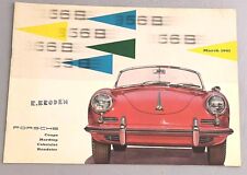 1961 Porsche Original 356 B Sales Brochure 356B 60, S & 90 Coupe Cabrio Catalog picture