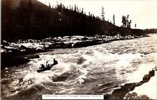 Vtg 1930s RPPC Postcard Boat Shooting White Horse Rapids Yukon Canada Unposted picture