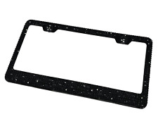 Handmade 6 Row Bling Row License Plate Frame made with Jet Swarovski Crystals picture