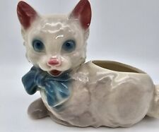 Vintage  Kitty Cat Blue Eyes Planter 5-in Tall picture