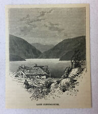 1887 magazine engraving ~ Ireland LAKE GLENDALOUGH picture