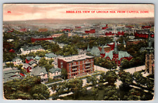 c1910s Bird's Eye View Lincoln Nebraska Capitol Dome Antique Postcard picture