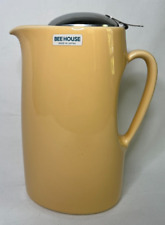 Vintage Bee House Zero Japan Peach Ceramic Tea Pot w/Metal Lid & Strainer Insert picture