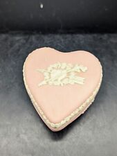 Wedgwood Jasperware Light Pink &white Heart Trinket Box 