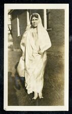 Vintage Photo PRETTY FLAPPER ERA WOMAN WEARS INDAIN SARI KINDE, BAD AXE, MI 1931 picture