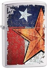 Zippo 08332 Texas Flag and Star Brushed Chrome Lighter picture