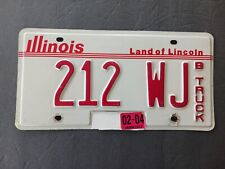 2004 Illinois B Truck License Plate 212 WJ picture