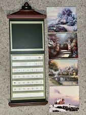 2006 THOMAS KINKADE WOODEN PERPETUAL WALL CALENDAR 4 PICTURES INCOMPLETE TILES * picture