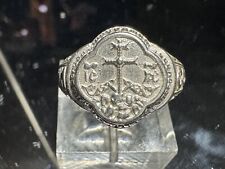 925 Sterling Silver Vintage European Orthodox Preyer Religious Band Ring Size 9 picture