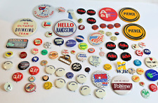 Large Mixed Lot 80 Pinbacks - Advertising Political Humerous More.... picture