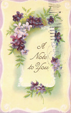 Antique Postcard A Note to You  Embossed picture