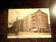 1910 REAL PHOTO POSTCARD OF THE JAMES APARTMENTS SOUTH ST. UTICA, NY picture
