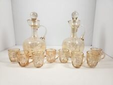 Antique Czech? French? Bohemian enamel and gold decanter cordial set READ picture