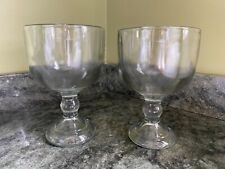 Two Heavy Vintage Clear Pedestal Style Glass Beer Goblets/Chalices picture
