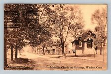Windsor CT, Methodist Church & Parsonage, Connecticut c1910 Vintage Postcard picture