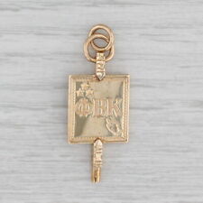 Phi Beta Kappa Honor Society Fraternity Key Fob Vintage 10k Yellow Gold picture
