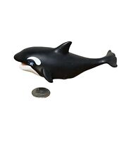 SEA WORLD Shamu Killer whale plastic Toy Black White pull back and go used   picture