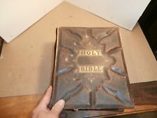 Vintage Pictorial family Bible 1884 John  Wycliffe picture