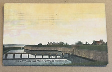 VINTAGE .01 POSTCARDUSED -  ENTRANCE AND MOAT, FORTRESS MONROE, VA. picture