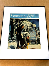 Vintage 1949 Mad River Glen Ski Cover Of Vermont Life Original Framed 11 X 14  picture