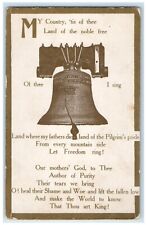 c1910's Liberty Bell My County Tis Of Thee Land Of Noble Free Antique Postcard picture