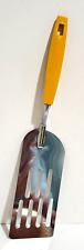 Vtg Ekco Spatula Turner Flipper Chromium Plated With Yellow-Orange Handle Melty picture