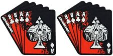 Reaper Skull Cards Deads Man Hand Aces Spade PATCH | 2PC IRON ON SEW ON picture
