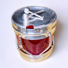 Vintage Viners International Silver Plated Red Drum Shaped Relish Condiment Jar picture