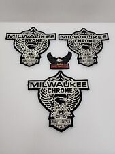 Harley Davidson Patch Milwaukee Chrome Genuine HD Lot Of 4 Biker Vest Patches.  picture
